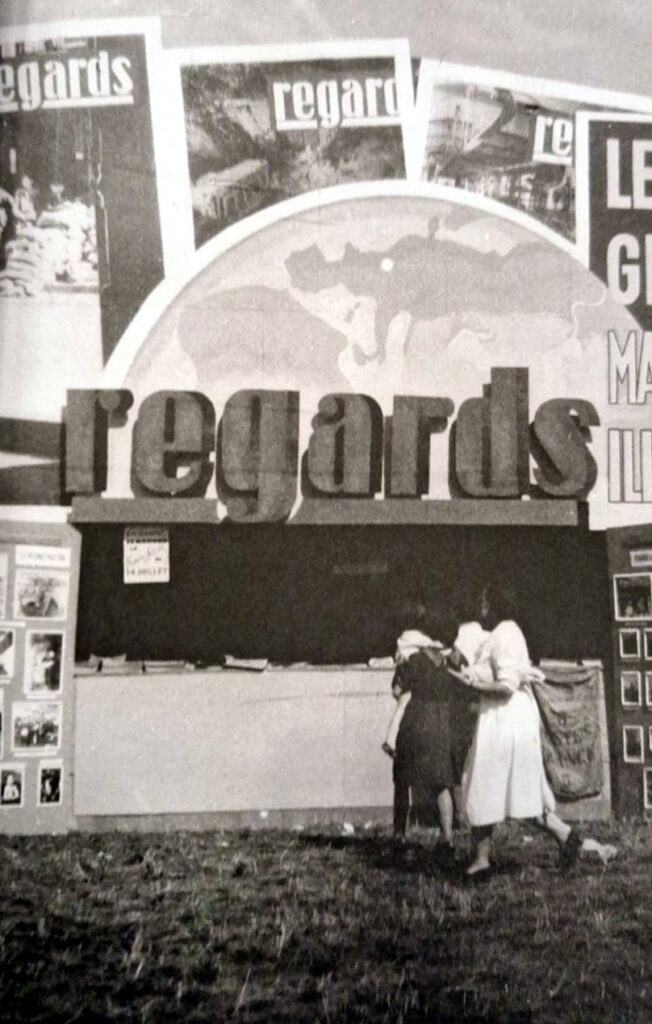 Stand von "Regards" am Fête de l'Humanité 1934 (Quelle: Photographie - arme de classe)